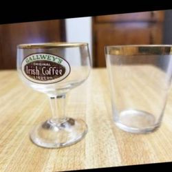 Vintage Zimmerman & Co Portland OR & Gallwey's Irish Coffee Shot Glasses x 2