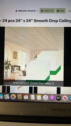 24 PCs 24”x24” Smooth Drop Ceiling Til