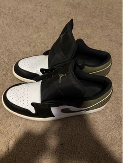 Jordan 1 Low Black Toe Medium Olive size 14