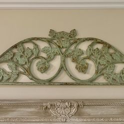 Antique Green Wrought Iron Heavy Wall Decor