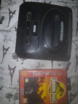 Sega Genesis Console with Jurassic Park Game