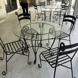 Pier 1 Imports 5 piece wrought iron dining table and chairs