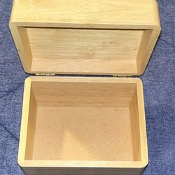 Small Wooden Box With A Hinged Lid