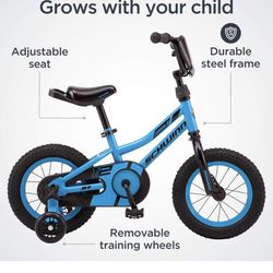 Schwinn Hopscotch & Toggle Kids Bike, Boys and Girls Bicycle, 12-Inch Wheels, Removable Training Wheels for 2-4 Year Old