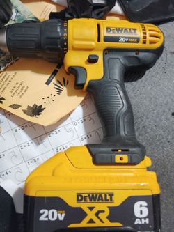 DeWalt 20V MAX Drill with 6Ah XR Battery and impacted drill