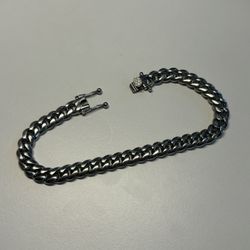 Stainless Steel Cuban Link Bracelet With Lobster Clasp