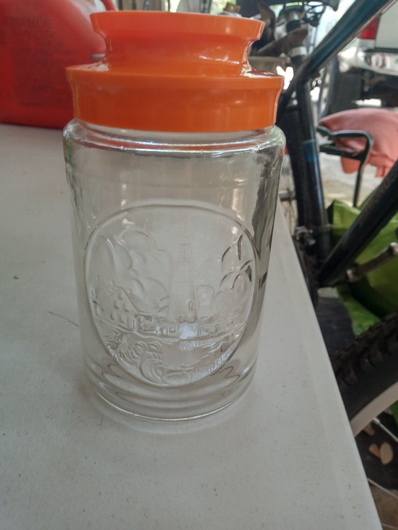 (Collectables) Vintage Tang Orange Juice Glass Jar