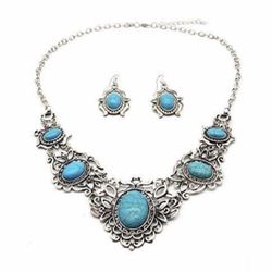 Vintage Style Tibetan Turquoise Jewelry Set 