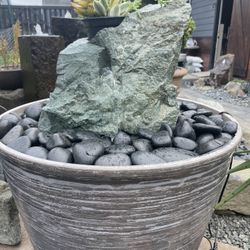 Beautiful 30” Natural Granite Fire & Water Fountain Complete Package + Planter Option