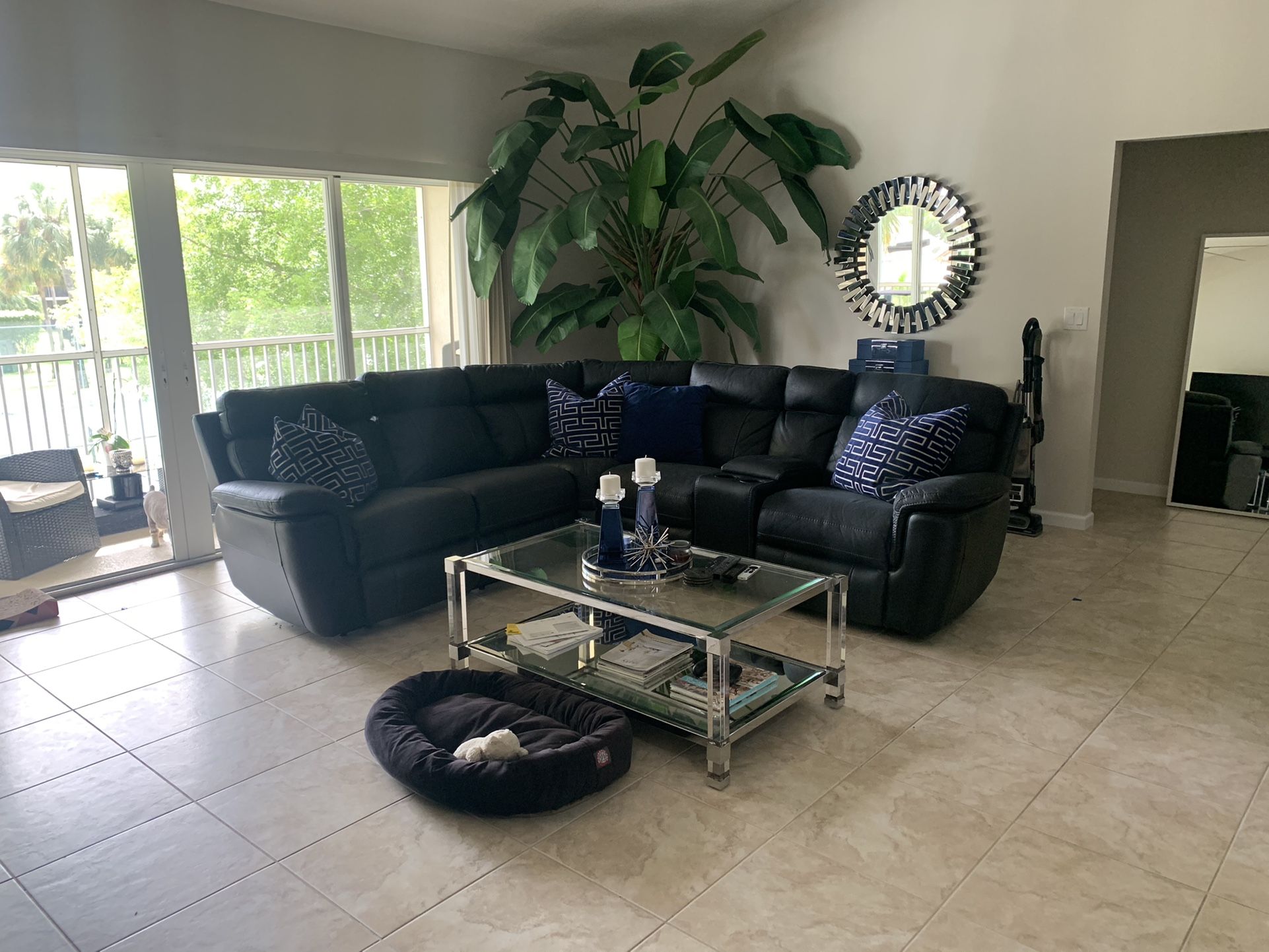 Black Reclining Sectional 