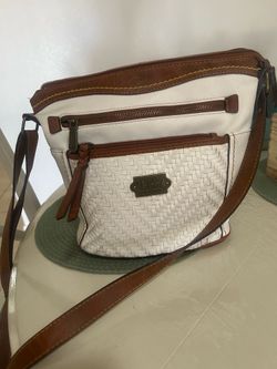 Woman’s White/ Tan Crossbody Purse