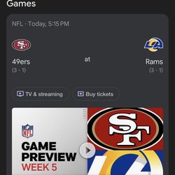 Rams Vs 49ers 2 Tickets 