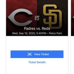 Padres Game Tickets 9/10 Wednesday