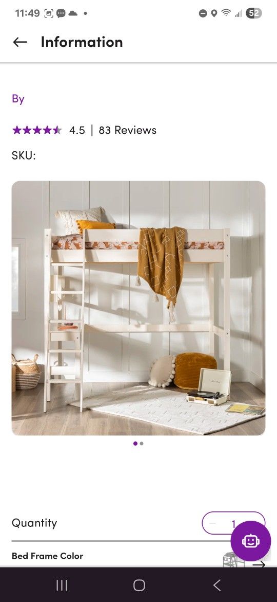Harriet Bee Twin loft bed from wayfair with extra bunk bed and more!