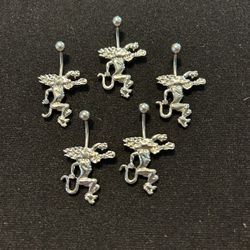 Fireball Cinnamon Whiskey Logo Belly Button Ring