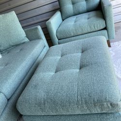 Nice Cyan 3pc Sofa Couch Set