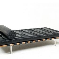 Modern Classics Barcelona daybed couch Mies van der Rohe Style Exhibition Daybed Black