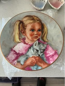 Blonde Girl China Plate
