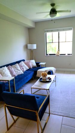 46" Gold & White Faux Marble Coffee Table