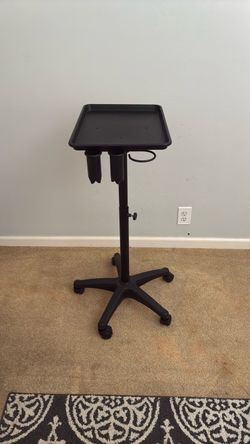 Black Rolling Salon Tray Stand