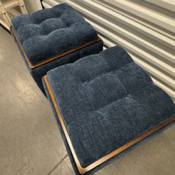 La Z Boy Leo Storage Ottomans with Trays – Pair – Estate Sale