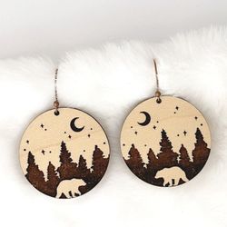 Bear In Forest Earrings 
