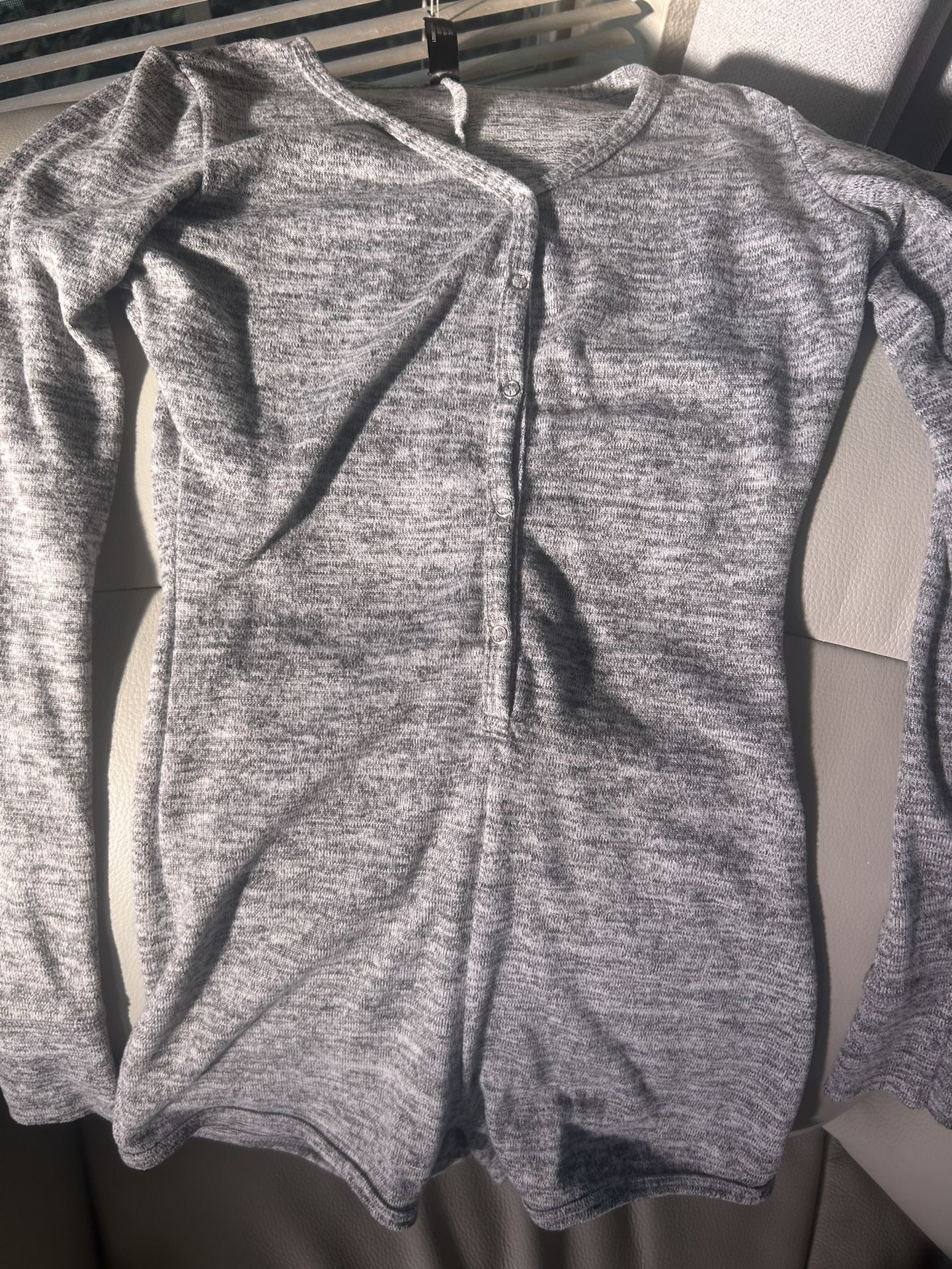 Grey Bodysuit With Shorts
