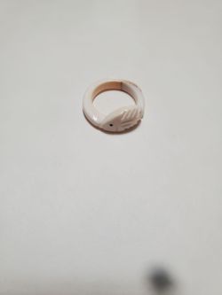 Vintage carved shell ring