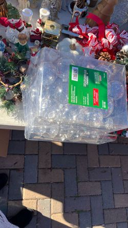 Esferas Transparente De Plástico Se Pueden Decorar Y Pintar Con El Diseño Que Prefieras 3 Cajas Por $15
