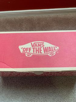 “Size 9.5 men’s shoes”. (Primary Check). Black and White Vans