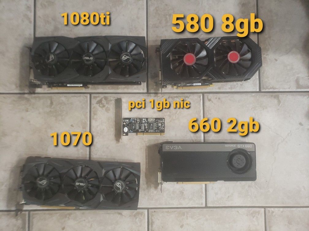 Graphics Card Lot And Pci Gigabit Nic 330 OBO