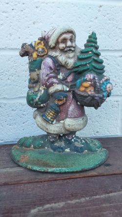 Metal Christmas Santa Door Stop - $20