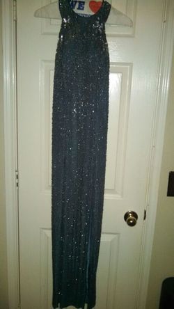 Blue silver sequin dress