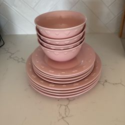 Paris Hilton Brand New Pink Bowl And Plate Set