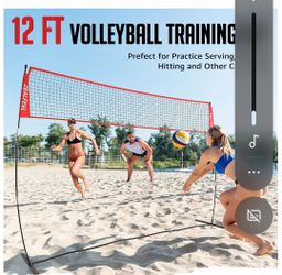 Volleyball Net,12/20ft Portable Height-Adjustable Set for Backyard
Freestanding Net with Carry Bag for Hitting and Serving Drills in Backyards, Parks,