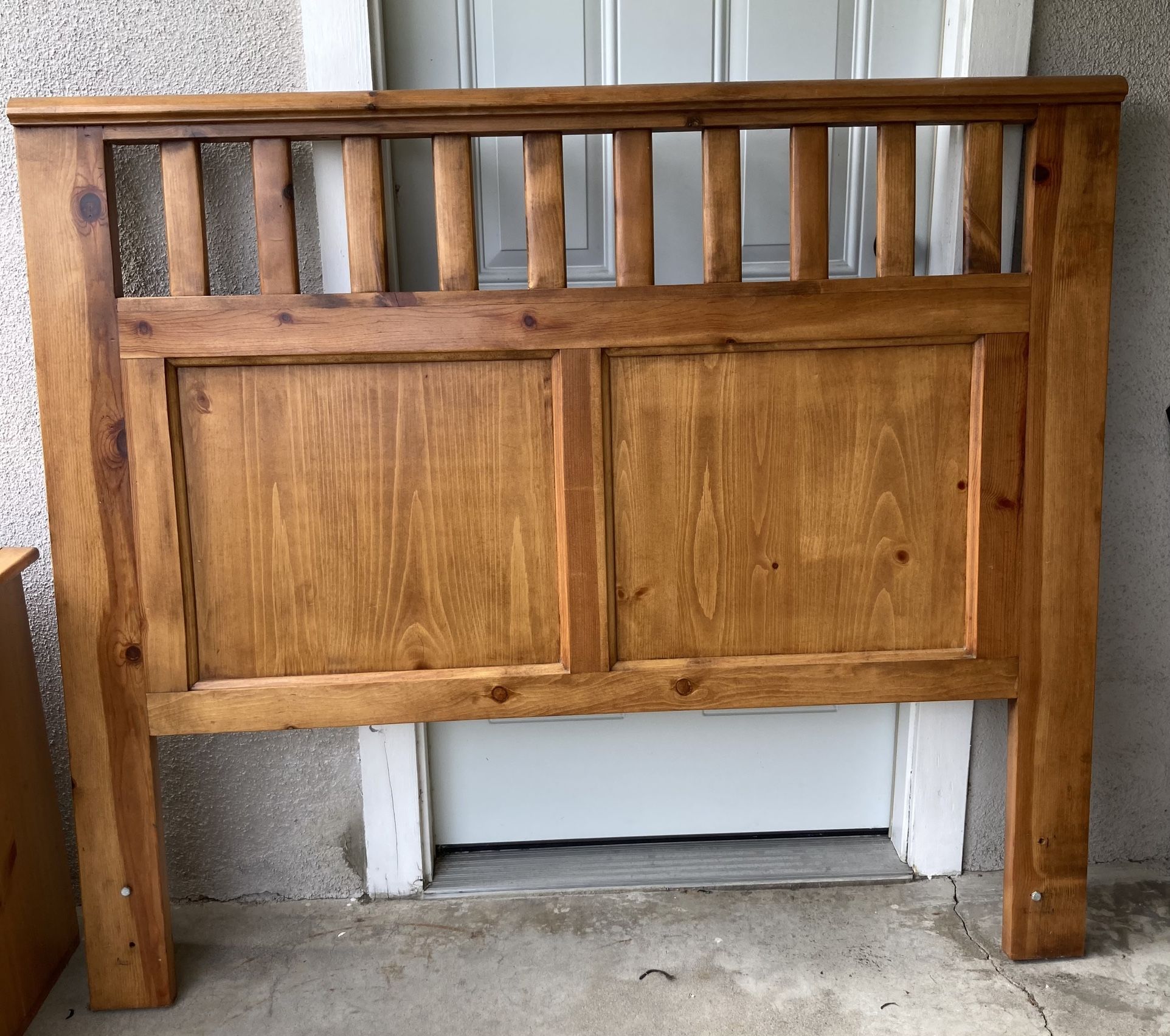 Solid Pine Headboard, Nightstand, Mirror 