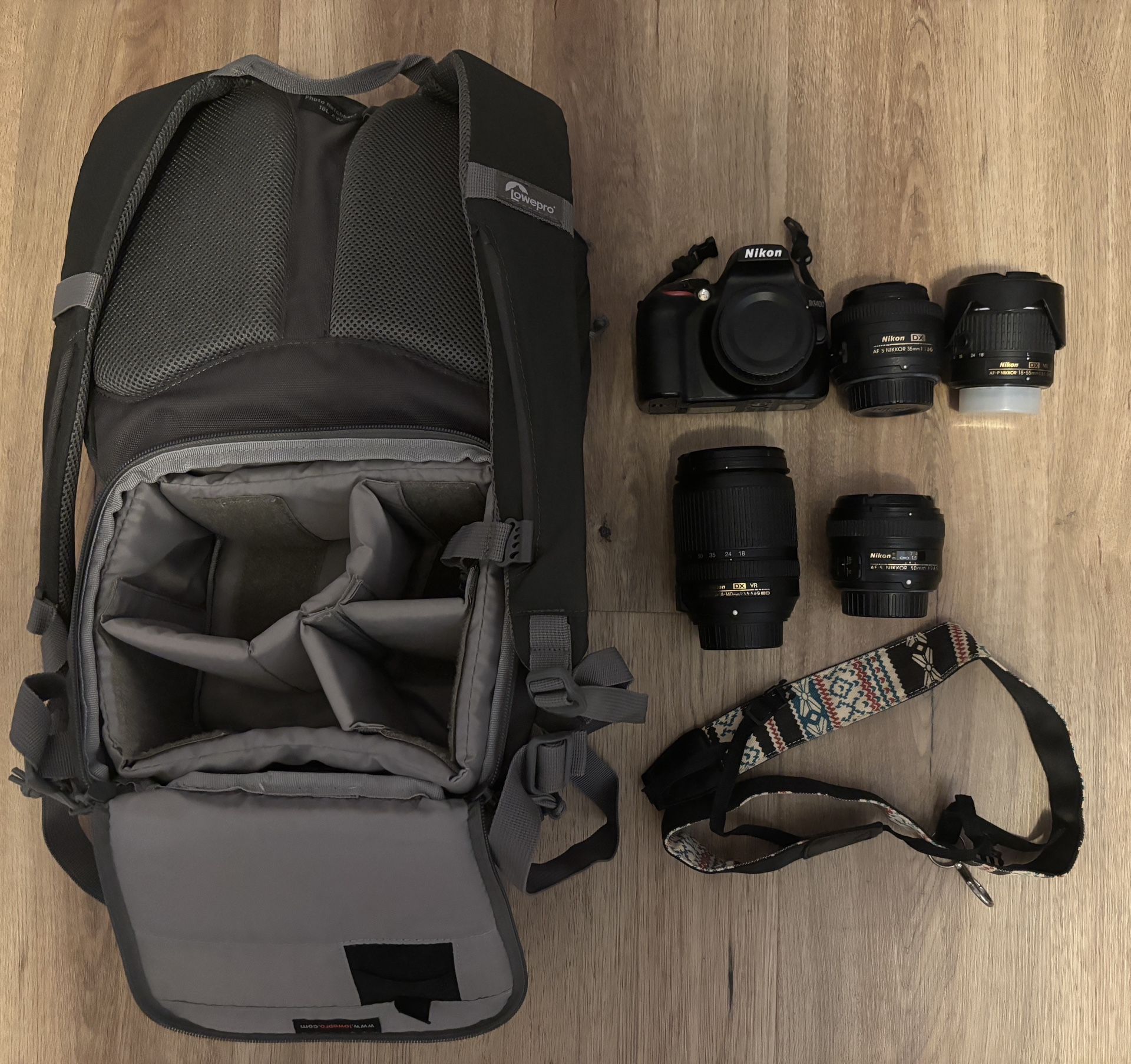 Nikon D3400 + Lenses And Bag