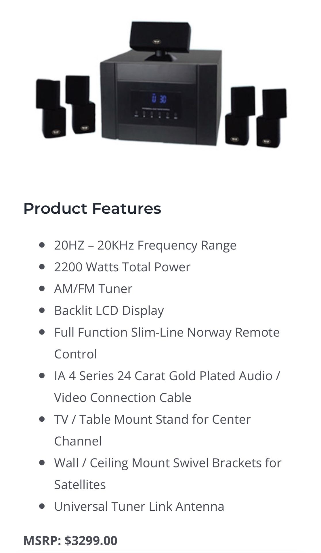 Brooks Audio Surround Sound System