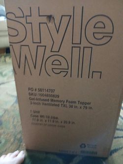 StyleWell Gel-Infused Memory Foam Mattress Topper TXL