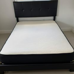 New Queen Size Bed Frame With Mattress New Bedroom Furniture Bedt Set Queen Bed + Mattress Black BED Frame Cama Negra Queen Size 