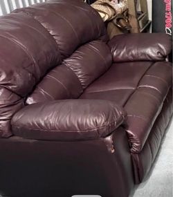 Burgundy Leather Loveseat