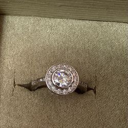 Fashion Jewelry Bezel Set CZ Diamond Ring Silver Plated Ring