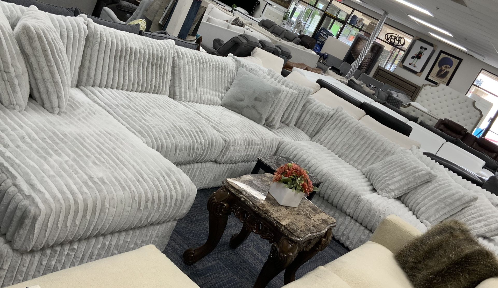 Oversized Fluffy Corduroy Sectional