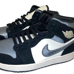 Nike Air Jordan 1 Mid SE Grey Toe Black White men's sneakers shoes 9 US - w/BOX
