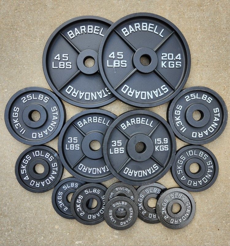 Black Olympic Iron Weight Plate Set