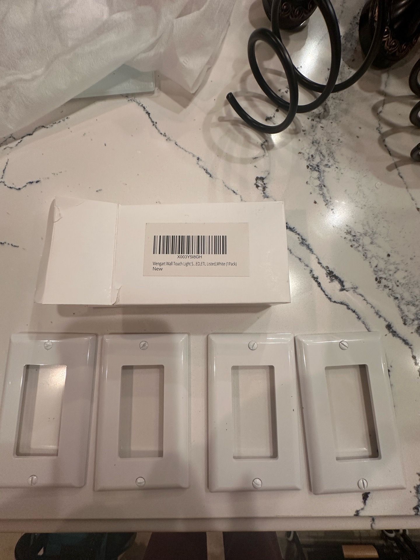 New Wengart White Wall Touch Light Switch Plates (4 Pack)