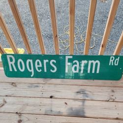 VINTAGE Retired "ROGERS FARM RD" Street Sign 2 SIGNS FOR PRICE OF 1ONE 42x 9.25"