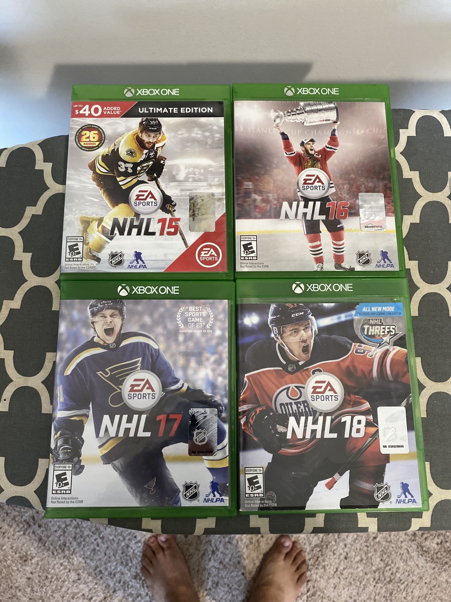 Xbox One games NHL15, 16, 17, 18