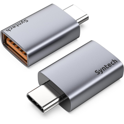 Syntech USB C to USB Adapter (2 Pack), 10Gbps USB3.2 Gen 2 Fit Side by Side, Type C Male to A 3.2 Female Adapter Compatible with iPhone 17e 17 Pro Max