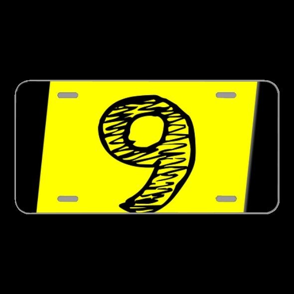 License Plate Novelty Car Front Nine 9 Number Ranking Rating